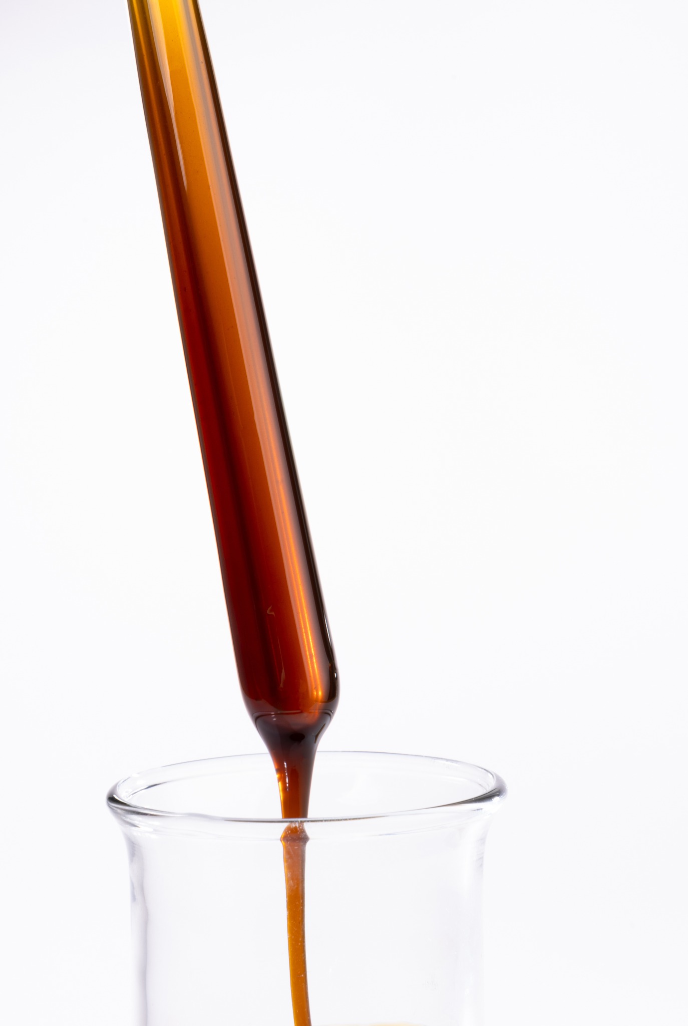 Close-up of amber crude sunflower lecithin sample